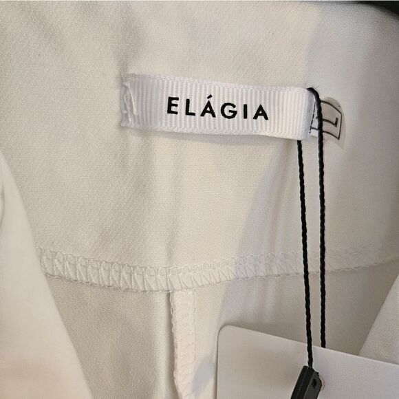 NWT Elagia White Bridal Elegant Tuxedo Tailored One-Button Jumpsuit Romper L - Picture 11 of 14